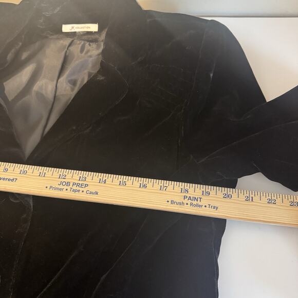 JM Collection Women’s M Long Sleeve Black Velvet Blazer Y2k Whimsigoth Witchy - Picture 8 of 9
